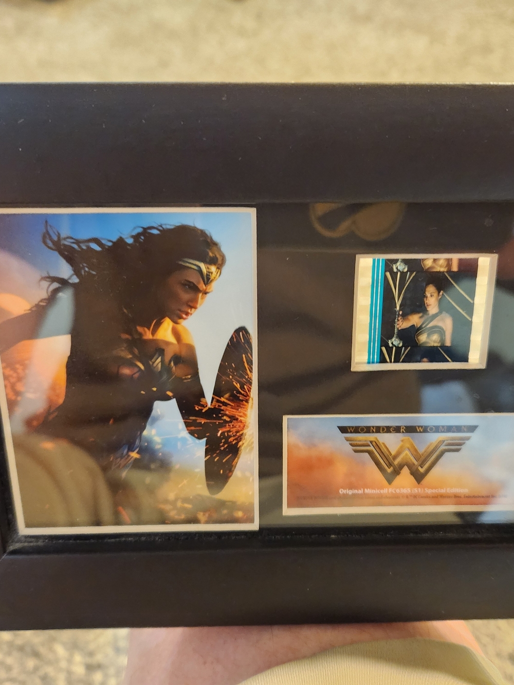 Authentic Wonder Woman Framed Photo Montage - Black Frame, Gold Accents
